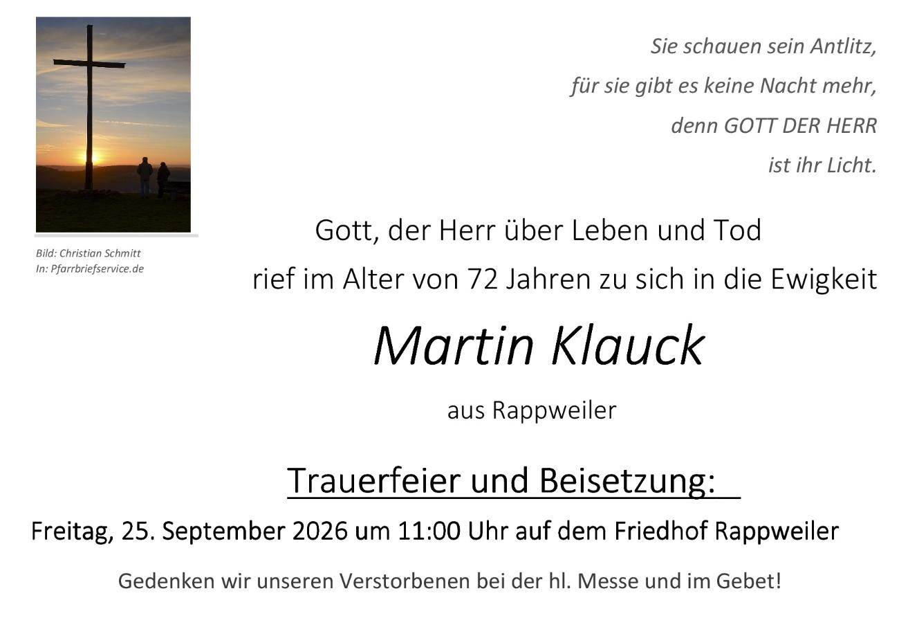 25.09.2026 RW Martin Klauck