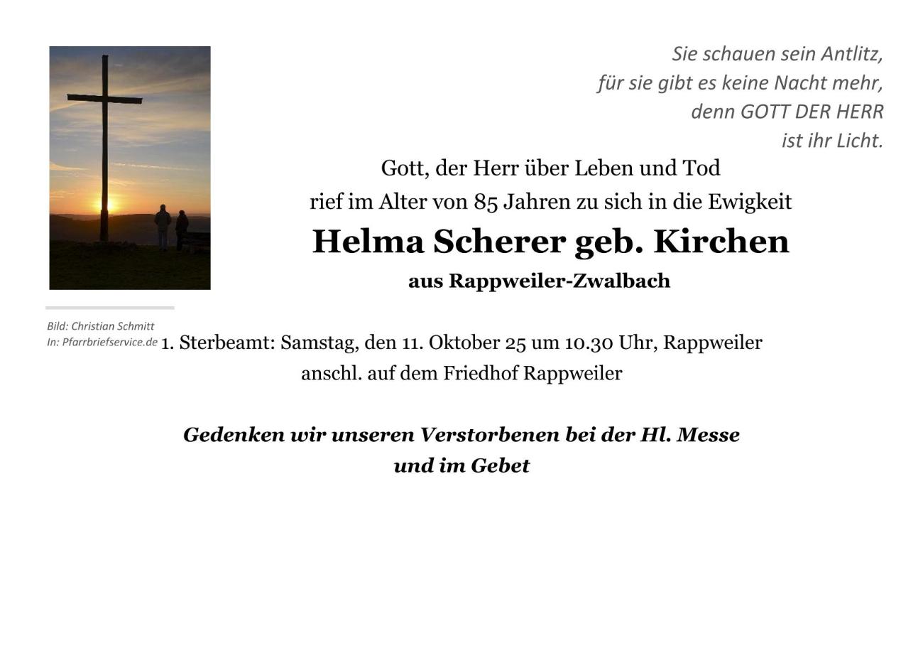 terbeblatt Helma SchererS